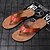 billige Kjole sandaler-brune flip flops i imitert skinn for menn - uformelle sommersandaler med åpen tå og komfortabel såle for strand- og hverdagsbruk