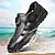 billiga Semester Sandaler-svarta sandaler i konstläder för män – andningsbar design med justerbar rem, bekväma sommarskor för vardags- och utomhusbruk