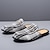 cheap Men's Clogs &amp; Mules-Men's Plaid Slip-On Loafers – Lightweight Casual Mules with Metal Bit Detail for Business, Office and Smart-Casual Occasions