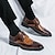 voordelige Formeel-Herenschoenen van bruin imitatieleer met krokodillenmotief en brogue-details – elegante nette schoenen voor formele gelegenheden en kantoorkleding