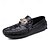 billige Hyttesko til mænd-mænds krokodillemønster loafers i imiteret læder – luksus slip-on dress sko med metal løve dekoration til formelle og afslappede lejligheder
