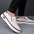 levne Pánské tenisky-pánské bílé slip-on mokasíny – lehké boty z umělé kůže s polstrovanou podrážkou pro běžné i každodenní nošení