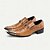 billige Elementære Sko-Slip-on sko i brunt slangemønster til mænd med metaltåkappe og løvepynt - western-stil i premium okseskind til formelle begivenheder og fester
