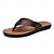 billige Kjole sandaler-brune flip flops i imitert skinn for menn - uformelle sommersandaler med åpen tå og komfortabel såle for strand- og hverdagsbruk