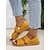 voordelige Casual sandalen-dames gele open sandalen met dubbele bandjes en geweven zool – stijlvolle en comfortabele zomerschoenen voor casual uitjes