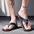 cheap Dress Sandals-Men&#039;s Vintage Brown Faux Leather Flip Flops - Handmade Open-Toe Summer Sandals with Non-Slip Sole for Beach, Travel and Casual Wear