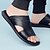 billige Uformelle sandaler-mænds sandaler i præget imiteret læder med åben tå – afslappet slip-on-design med åndbare perforeringer til udendørsbrug om sommeren