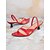 economico Sandali Eleganti-sandali da donna con tacco a gattino rosso con design a cinturini incrociati e punta aperta - scarpe estive alla moda per il lavoro e le uscite quotidiane
