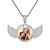 baratos Para mulheres-Presente de Casamento Personalizado para Casal - Colar com Foto – Pingente de Asa Prateada em Cobre Melhor Ideia de Presente para Amantes e Casais