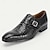 baratos Sapatos Sociais Clássicos-sapatos masculinos de couro preto com padrão de crocodilo e tira de monge – couro de vaca premium, estilo formal para negócios e ocasiões especiais
