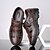 abordables Sandales décontractées-sandales en similicuir marron pour hommes – conception découpée durable avec sangle réglable, chaussures décontractées confortables pour l&#039;été et les activités de plein air