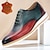 baratos Tênis de couro premium-Sapatos oxford masculinos de couro bovino premium com degradê – design perfurado pintado à mão com sola leve para eventos empresariais e formais