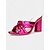 abordables Semi-formel-mules de mariée roses métallisées pour femmes avec motif nœud – chaussures de mariage glamour à talons hauts pour les mariées