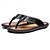 cheap Dress Sandals-Men&#039;s Vintage Brown Faux Leather Flip Flops - Handmade Open-Toe Summer Sandals with Non-Slip Sole for Beach, Travel and Casual Wear