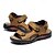 abordables sandales d&#039;extérieur-sandales de randonnée en similicuir marron clair pour hommes - bretelles réglables, conception respirante, semelle antidérapante, chaussures d&#039;été confortables pour le trekking et les aventures en plein air