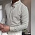 billiga Button Down-skjortor för män-Herr Skjorta Spearpoint krage skjorta Knapp upp skjorta Rand Bröllop Fest Marinblå Brun Grön Långärmad Kavajslag Vår &amp; Höst Kläder