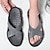 economico Sandali casual-sandali da uomo neri con motivo a coccodrillo e comoda suola in gomma – calzature casual da esterno per l'estate, la spiaggia e l'uso quotidiano