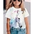 abordables Animales 3D de Chica-Chica 3D Graphic Caballo Camiseta Manga Corta Verano Primavera Moda Básico Niños 4-12 años Cuello Barco Exterior Casual Diario Ajuste regular