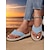 billige Ferietøfler-blå frynsete flip flops for kvinner – komfortable uformelle strandsandaler med espadrillesåle – perfekt for sommerferier