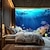 abordables Tapiz de Playa Oceánica-Tapiz Colgante de Peces de Océano Paisaje Arte de Pared Tapiz Grande Decoración Mural Fotografía Fondo Manta Cortina Decoración para Hogar Dormitorio Sala de Estar