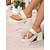 baratos Sandálias Casuais-salto plataforma cáqui para mulheres – sandálias chiques com argola e detalhes em metal para uso casual e noturno