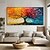 voordelige Schilderijen van landschappen-handgeschilderde kleurrijke stippen boom olieverfschilderij op canvas moderne textuur bloem boom schilderij muurkunst 3d bloemen schilderij hedendaagse kunst grote muurkunst olieverfschilderij voor