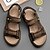 billige Uformelle sandaler-brune sportssandaler til mænd med justerbare velcrostropper, åndbart design og slidstærk sål til udendørs, vandreture og afslappet sommertøj