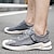 voordelige Herensneakers-beige mesh sneakers voor heren met veter- en klittenbandsluiting, ademende casual sportschoenen voor de zomer