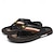 cheap Vacation Sandals-Men's Slippers &amp; Flip-Flops Split Leather Breathable Comfortable Slip Resistant Loafer Black Khaki Beige