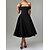 voordelige Jurken-Retro vintage Jaren &#039;50 Middag Jurken Flare Jurk Schouderafhangend Effen Kleur A-lijn Dames Maskerade Bruiloft Vakantie Teaparty Volwassenen Kleding