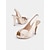 preiswerte Halbformell-Hautfarbene Slingback-Peep-Toe-Pumps aus Satin mit Schleife – schick und bequem, ideal für Hochzeiten und formelle Anlässe.