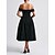 voordelige Jurken-Retro vintage Jaren &#039;50 Middag Jurken Flare Jurk Schouderafhangend Effen Kleur A-lijn Dames Maskerade Bruiloft Vakantie Teaparty Volwassenen Kleding