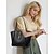 abordables Cabas et fourre-tout-sac fourre-tout en similicuir vert pour femme, design simple, décoration à boucle dorée - sac fourre-tout élégant et pratique pour le travail, le shopping et l'utilisation quotidienne noir blanc rouge