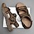 billige Uformelle sandaler-brune sportssandaler til mænd med justerbare velcrostropper, åndbart design og slidstærk sål til udendørs, vandreture og afslappet sommertøj