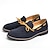 billiga Halvformell-blå loafers för män - mocka konstläder med tofsdetaljer, snygga och bekväma slip-on skor för män, perfekta för vardag, kontor och vardag.