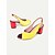 billiga 1950-talet-kvinnors colorblock peep-toe slingback klackar – retro blockklack sandaler för sommar, fest och fritidskläder