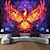 رخيصةأون Tapestries Blacklight-تجليد داكن يضيء في الظلام حفلة مضيئة تفاعلية للأشعة فوق البنفسجية توتم بوهيمي فينيكس ضبابي مدهش طبيعة منظر طبيعي تزيين الجدران فن جدار للغرفة المعيشية غرفة النوم