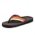 cheap Vacation Sandals-Men&#039;s Brown Flip Flops with Multi-Color Striped Strap, Casual Style for Beach and Summer Wear