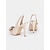 preiswerte Halbformell-Hautfarbene Slingback-Peep-Toe-Pumps aus Satin mit Schleife – schick und bequem, ideal für Hochzeiten und formelle Anlässe.