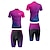 billige Klærsett for menn-Herre Sykkeljersey med shorts Kortermet Fjellsykling Veisykling Sommer Vår Høst Burgunder Blå Lilla Geometrisk Gradert Sykkel Forside Glidelås Svettereduserende Bekvem Pustende Spandex sport Klær