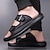 voordelige Casual sandalen-Bruine herensandalen van imitatieleer met twee gespen, comfortabel voetbed en duurzame zool – verstelbare instapschoenen voor de zomer voor casual en outdoor gebruik