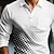 preiswerte Geometrisches Poloshirt für Herren-Herren Geometrisch Polo Langarm Polo-Shirts Hemden mit Kragen Business-Casual Geschäft Athleisure Alltagskleidung Knöpfe 3D-Druck Frühling Herbst Winter Weiß Blau Braun
