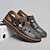 cheap Casual Sandals-Men's Brown Faux Leather Fisherman Sandals with Velcro Strap, Breathable Design and Comfortable Sole for Summer, Outdoor Activities and Beach Wear