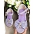 preiswerte Blumenmädchen-Lila Glitzer-Sandalen mit Perlenverzierung und Schleife für Mädchen, verstellbarer Riemen, perfekt für Hochzeiten, Geburtstage und besondere Anlässe