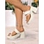 baratos Sandálias Casuais-salto plataforma cáqui para mulheres – sandálias chiques com argola e detalhes em metal para uso casual e noturno