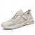 voordelige Herensneakers-beige mesh sneakers voor heren met veter- en klittenbandsluiting, ademende casual sportschoenen voor de zomer