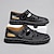 cheap Casual Sandals-Men's Brown Faux Leather Fisherman Sandals with Velcro Strap, Breathable Design and Comfortable Sole for Summer, Outdoor Activities and Beach Wear