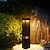 abordables Éclairage d&#039;allée-éclairage de chemin de paysage moderne éclairage de chemin de lumière chaude éclairage de borne d&#039;éclairage extérieur à LED étanche luminaire de poteau carré en aluminium noir lanterne de borne de