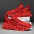 baratos Ténis para Homem-tênis masculino vermelho da moda, parte superior em malha respirável, design moderno com estampa ousada de &quot;moda&quot;, calçados esportivos leves para uso casual e diário