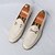 abordables Semi-formel-Mocassins à enfiler en similicuir blanc pour hommes avec détails tissés et boucle dorée – chaussures décontractées élégantes pour le travail et les occasions formelles